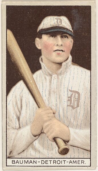 Bauman, Detroit, American League, from the Brown Background series (T207) for the American Tobacco Company, Issued by American Tobacco Company, Commercial lithograph