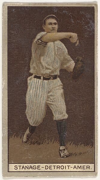 Stanage, Detroit, American League, from the Brown Background series (T207) for the American Tobacco Company, Issued by American Tobacco Company, Commercial lithograph