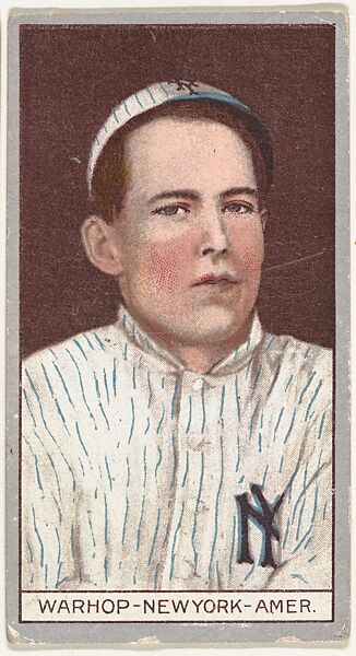 Warhop, New York, American League, from the Brown Background series (T207) for the American Tobacco Company, Issued by American Tobacco Company, Commercial lithograph