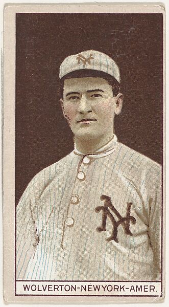 Wolverton, New York, American League, from the Brown Background series (T207) for the American Tobacco Company, Issued by American Tobacco Company, Commercial lithograph