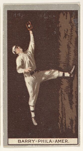 Barry, Philadelphia, American League, from the Brown Background series (T207) for the American Tobacco Company, Issued by American Tobacco Company, Commercial lithograph 