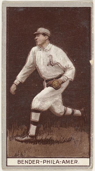 Bender, Philadelphia, American League, from the Brown Background series (T207) for the American Tobacco Company, Issued by American Tobacco Company, Commercial lithograph