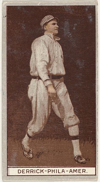 Derrick, Philadelphia, American League, from the Brown Background series (T207) for the American Tobacco Company, Issued by American Tobacco Company, Commercial lithograph