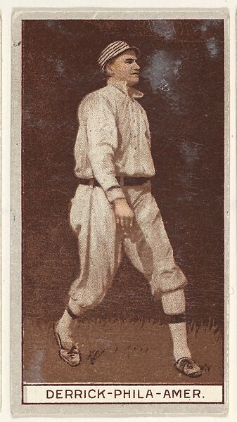 Derrick, Philadelphia, American League, from the Brown Background series (T207) for the American Tobacco Company, American Tobacco Company, Commercial lithograph