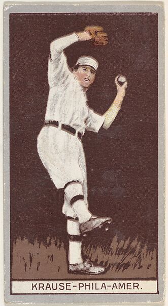 Krause, Philadelphia, American League, from the Brown Background series (T207) for the American Tobacco Company, Issued by American Tobacco Company, Commercial lithograph