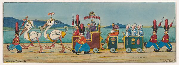 The Prince's Promenade, Herbert E. Crowley (British, Eltham, Kent 1873–1937 Ascona, Switzerland), Watercolor with pen and black ink 