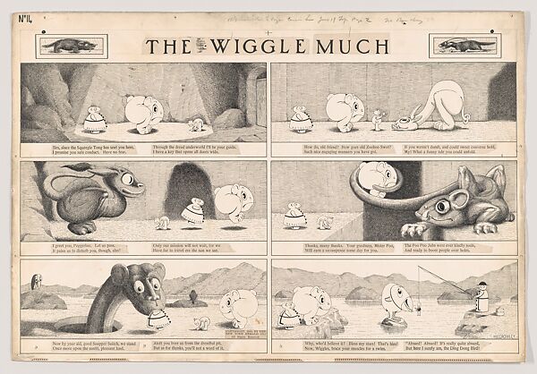 Dummy for "The Wigglemuch" Comic Strip, Number 14 (published by The New York Herald, June 14, 1910), Herbert E. Crowley (British, Eltham, Kent 1873–1937 Ascona, Switzerland), Pen and black ink 
