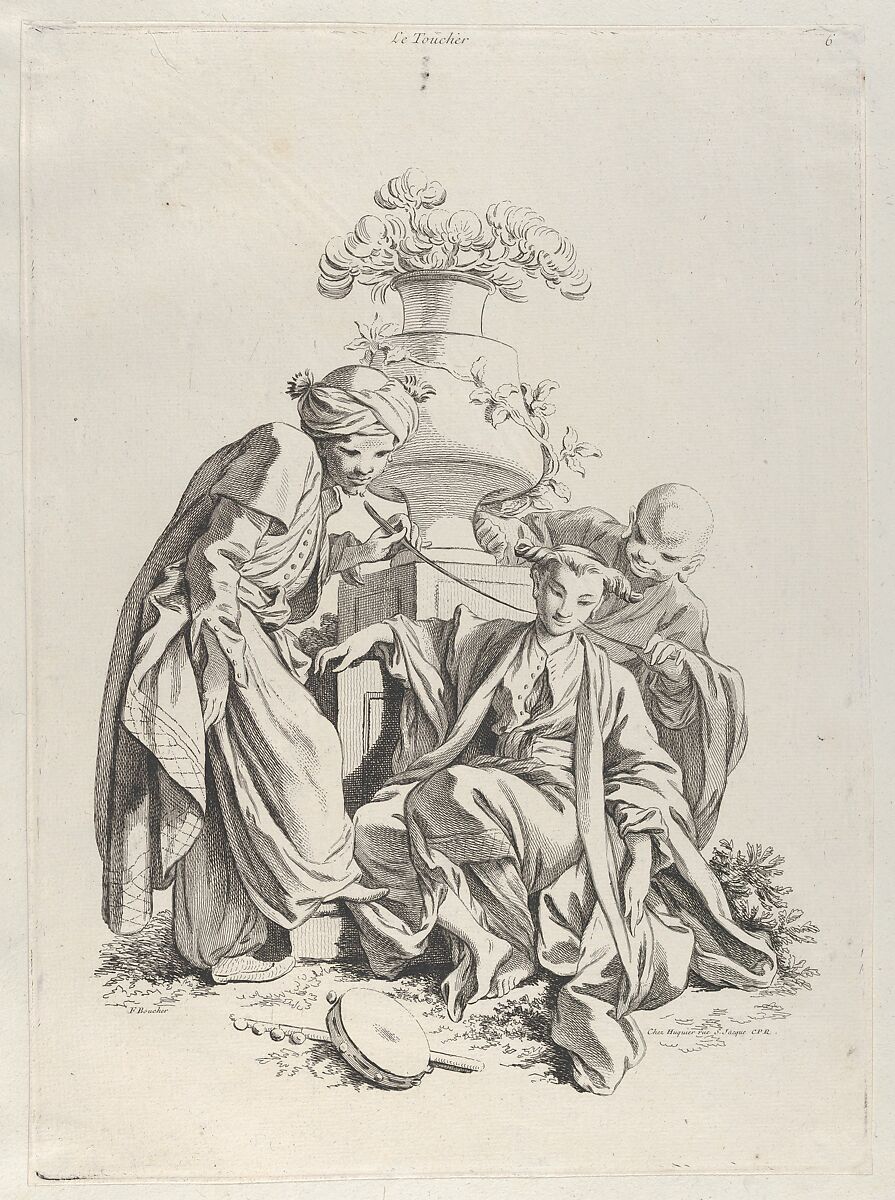 Touch, from The Five Senses, François Boucher (French, Paris 1703–1770 Paris), Etching and engraving 