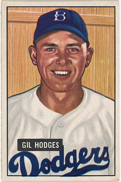 Gil Hodges, 1st Baseman, Brooklyn Dodgers, from Picture Cards, series 5 (R406-5) issued by Bowman Gum, Issued by Bowman Gum Company, Commercial color lithograph