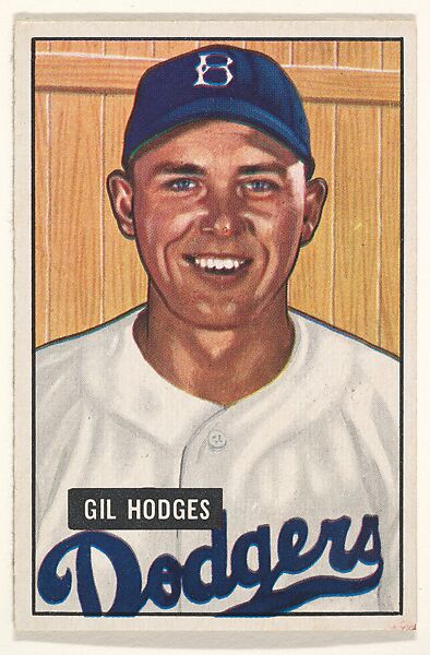 Gil Hodges, 1st Baseman, Brooklyn Dodgers, from Picture Cards, series 5 (R406-5) issued by Bowman Gum, Issued by Bowman Gum Company, Commercial color lithograph 