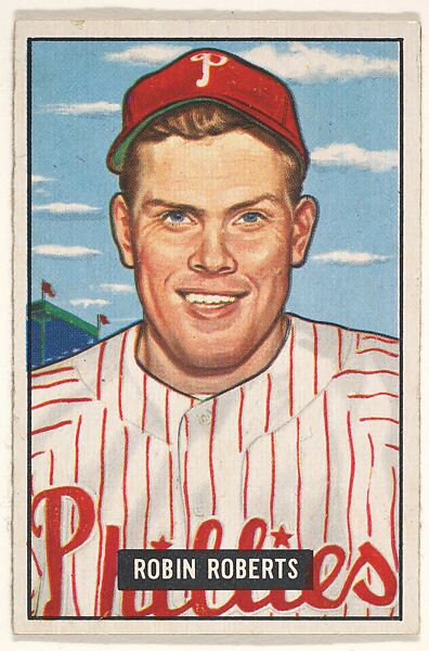 Robin Roberts, Pitcher, Philadelphia Phillies, from Picture Cards, series 5 (R406-5) issued by Bowman Gum, Issued by Bowman Gum Company, Commercial color lithograph 