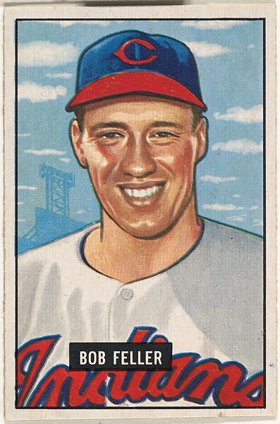 Bob Feller, Pitcher, Cleveland Indians, from Picture Cards, series 5 (R406-5) issued by Bowman Gum, Issued by Bowman Gum Company, Commercial color lithograph