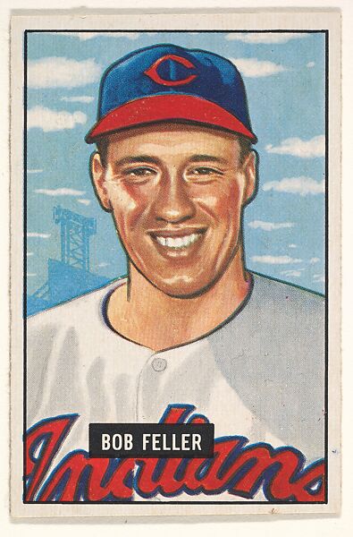 Issued by Bowman Gum Company, Bob Feller, Pitcher, Cleveland Indians, from  Picture Cards, series 5 (R406-5) issued by Bowman Gum