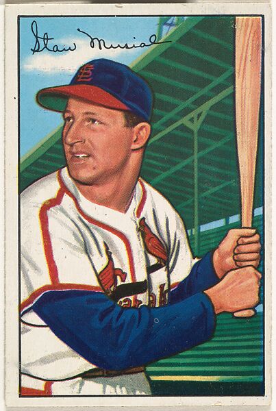 Stan Musial, St. Louis Cardinals, from Picture Cards, series 6 (R406-6) issued by Bowman Gum, Issued by Bowman Gum Company, Commercial color lithograph