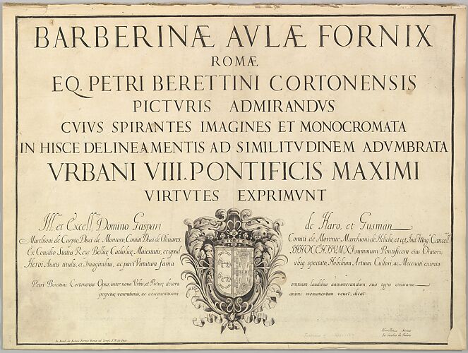 Title Page, from Barberinae aulae fornix