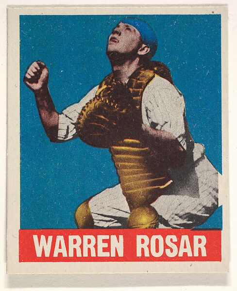 Warren Rosar, Philadelphia Athletics, from the All-Star Baseball series (R401-1), issued by Leaf Gum Company, Leaf Gum, Co., Chicago, Illinois, Commercial chromolithograph 