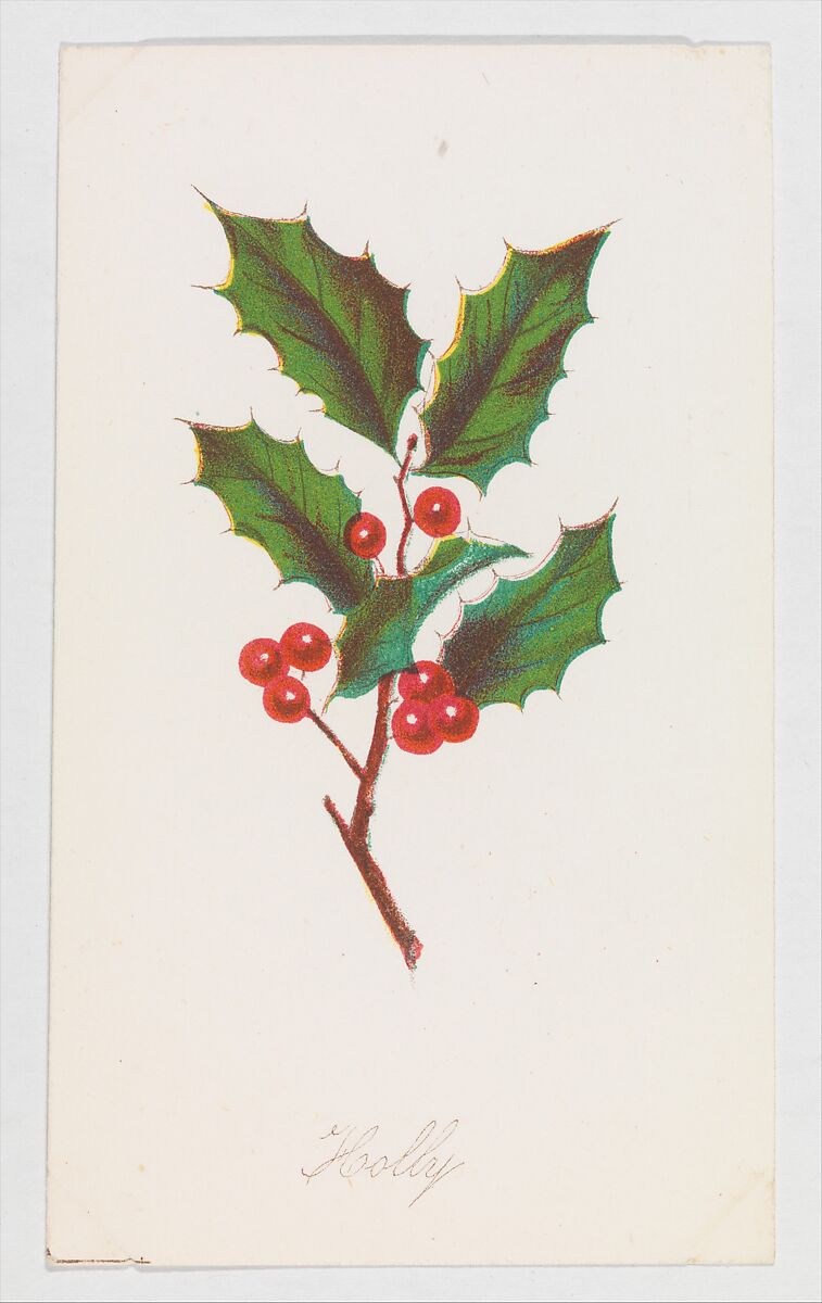Holly from Autumn Leaves Part 2, Louis Prang &amp; Co. (Boston, Massachusetts), Color lithograph 