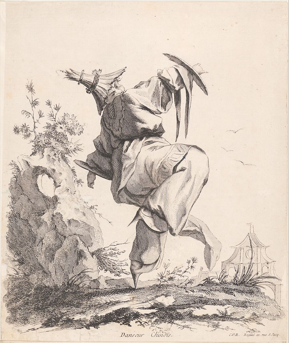 Chinese Dancer, from Livre de Chinois (Book of Chinoiserie), After François Boucher (French, Paris 1703–1770 Paris), Etching and engraving 