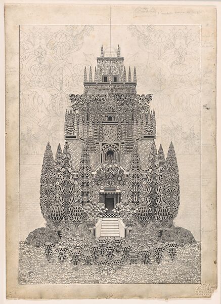 Temple of Love, Herbert E. Crowley (British, Eltham, Kent 1873–1937 Ascona, Switzerland), Pen and black ink and graphite 