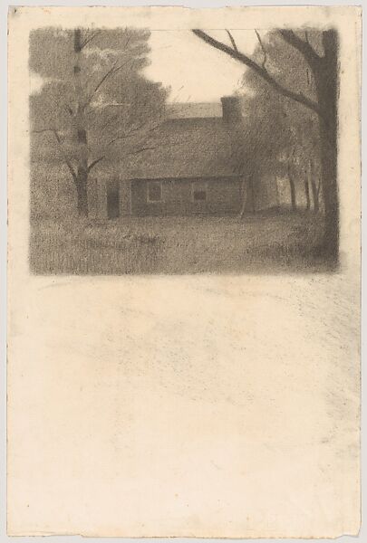 Landscape with a House, Herbert E. Crowley (British, Eltham, Kent 1873–1937 Ascona, Switzerland), Charcoal or black chalk 