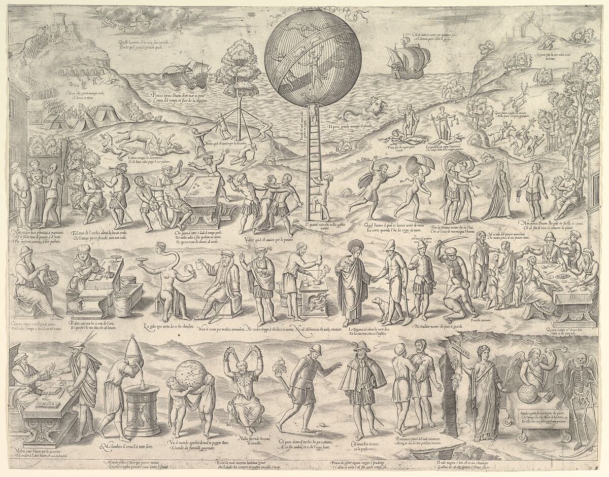 The World, Cage of Fools, Anonymous, Italian, 16th century, Engraving 
