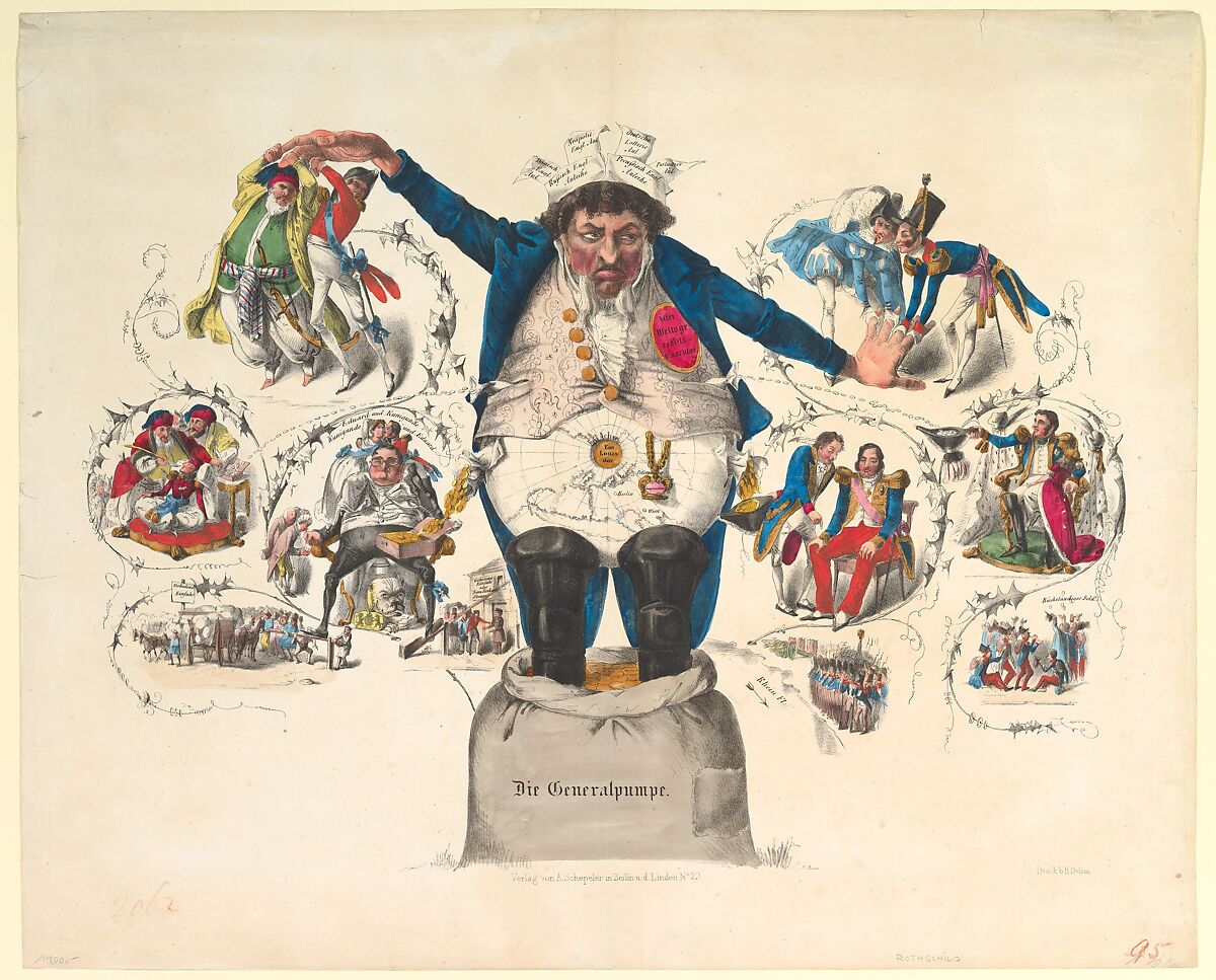 Die Generalpumpe, Handcolored lithograph 