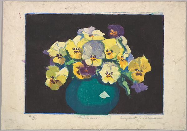 Heartsease, Margaret Jordan Patterson (American (born Java), Soerabaija 1867–1950 Boston, Massachusetts), Color woodcut 