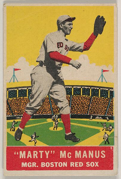 "Marty" McManus, Manager, Boston Red Sox, DeLong Gum Company, Boston, Massachusetts (American), Commercial color lithograph 