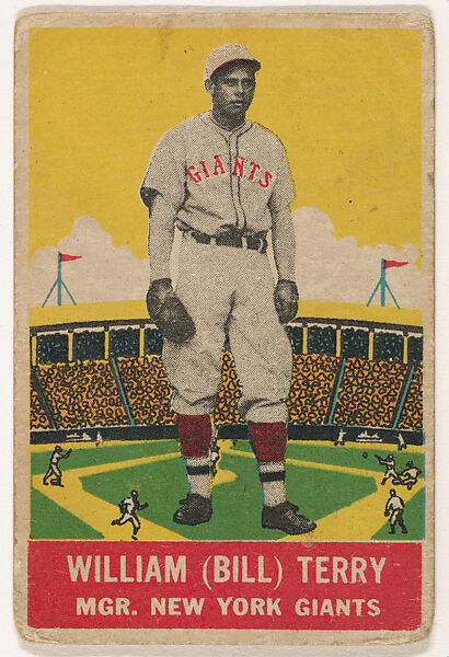 William (Bill) Terry, Manager, New York Giants, DeLong Gum Company, Boston, Massachusetts  American, Commercial color lithograph