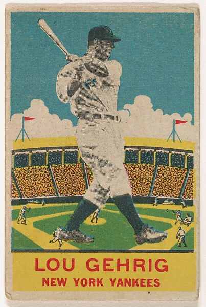 Lou Gehrig, New York Yankees, DeLong Gum Company, Boston, Massachusetts  American, Commercial color lithograph