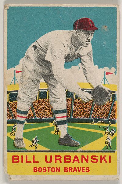 Bill Urbanski, Boston Braves, DeLong Gum Company, Boston, Massachusetts (American), Commercial color lithograph 