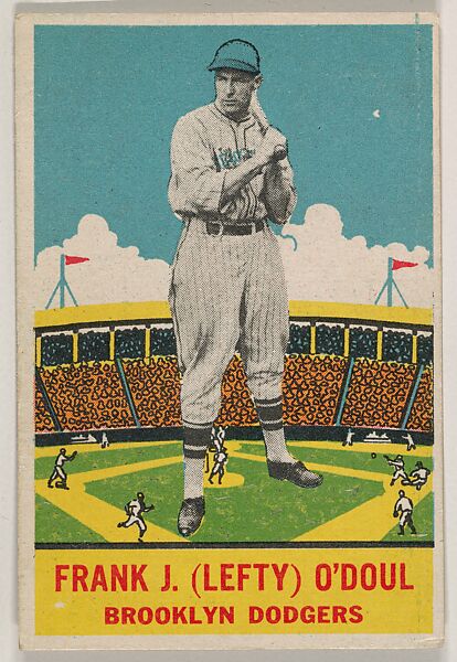 Frank J. (Lefty) O'Doul, Brooklyn Dodgers, DeLong Gum Company, Boston, Massachusetts (American), Commercial color lithograph 