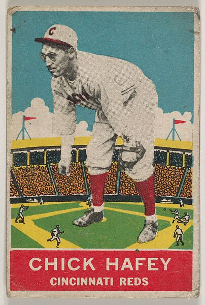 Chick Hafey, Cincinnati Reds, DeLong Gum Company, Boston, Massachusetts (American), Commercial color lithograph 