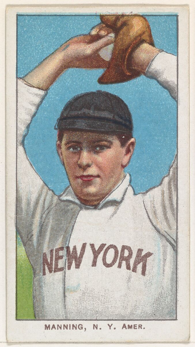 Manning, New York, American League, from the White Border series (T206) for the American Tobacco Company, Issued by American Tobacco Company, Commercial color lithograph 