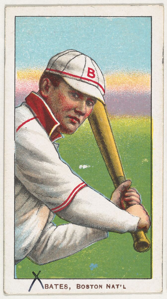 Bates, Boston, National League, from the White Border series (T206) for the American Tobacco Company, Issued by American Tobacco Company, Commercial lithograph 