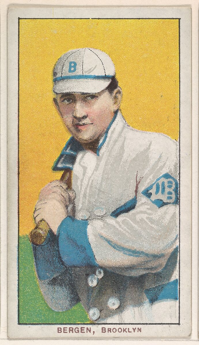 Bergen, Brooklyn, National League, from the White Border series (T206) for the American Tobacco Company, American Tobacco Company, Commercial lithograph