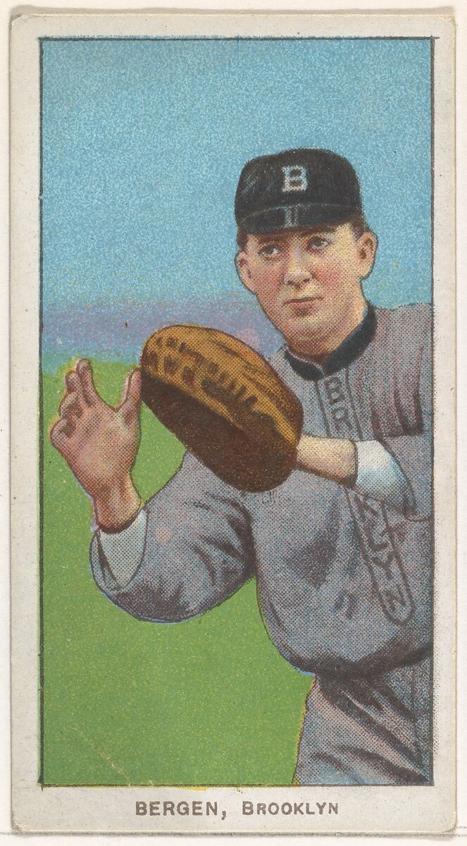 Bergen, Brooklyn, National League, from the White Border series (T206) for the American Tobacco Company, Issued by American Tobacco Company, Commercial lithograph