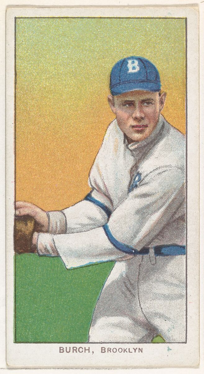 Burch, Brooklyn, National League, from the White Border series (T206) for the American Tobacco Company, Issued by American Tobacco Company, Commercial lithograph