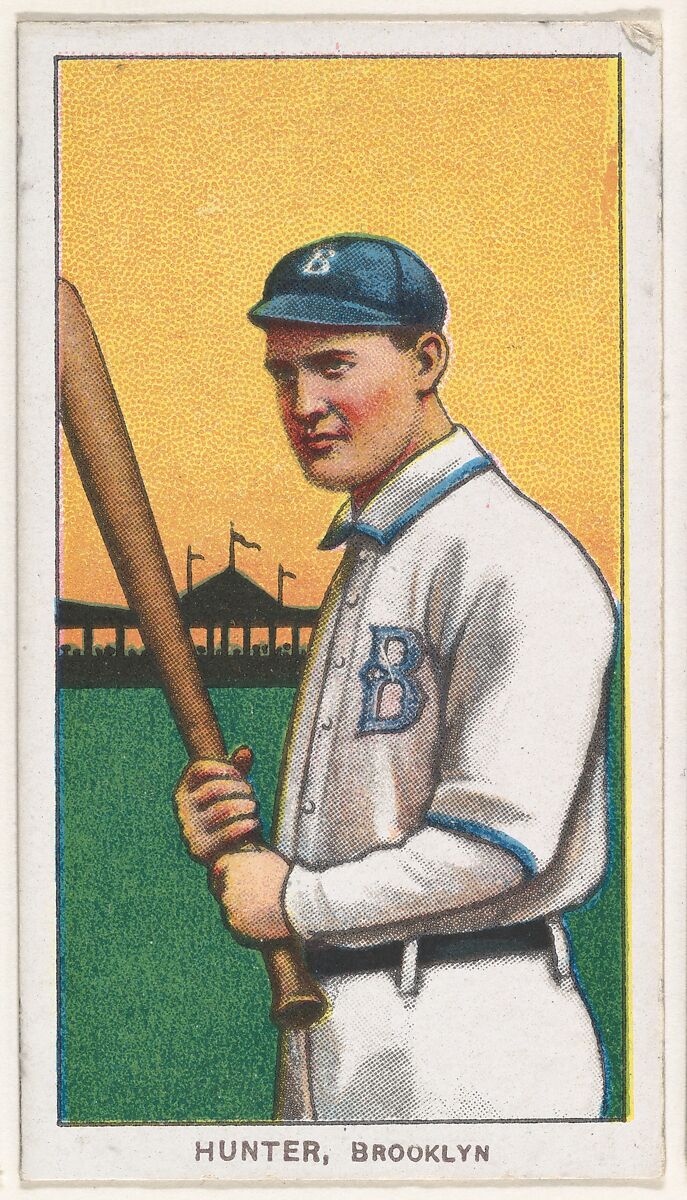 Hunter, Brooklyn, National League, from the White Border series (T206) for the American Tobacco Company, Issued by American Tobacco Company, Commercial lithograph
