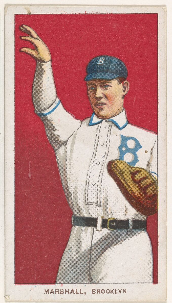 Marshall, Brooklyn, National League, from the White Border series (T206) for the American Tobacco Company, Issued by American Tobacco Company, Commercial lithograph