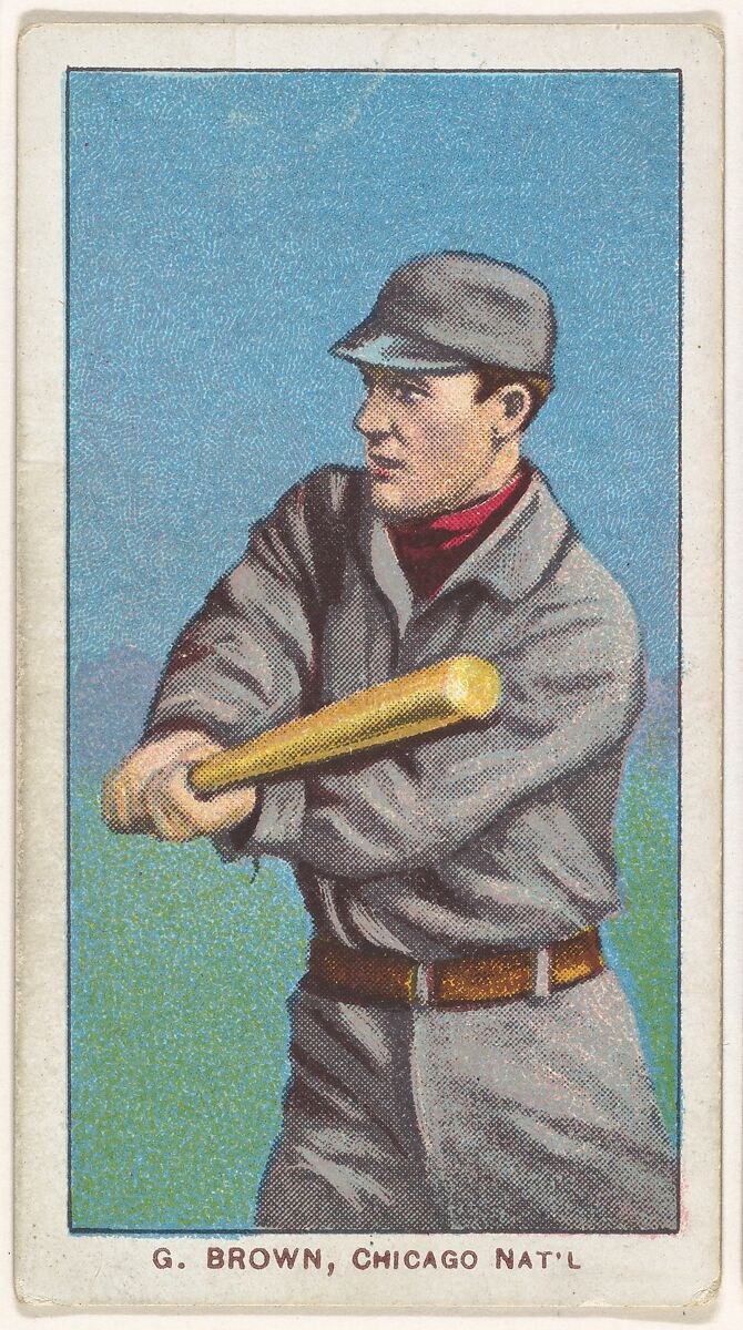 G. Brown, Chicago, National League, from the White Border series (T206) for the American Tobacco Company, Issued by American Tobacco Company, Commercial lithograph