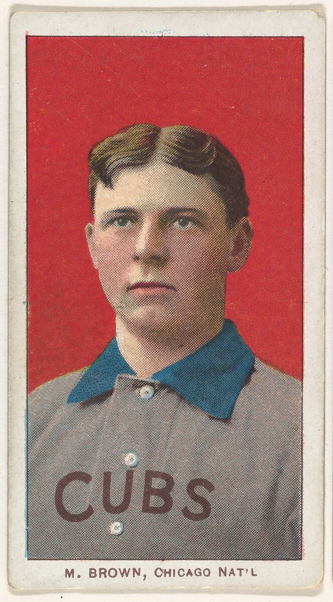 M. Brown, Chicago, National League, from the White Border series (T206) for the American Tobacco Company, Issued by American Tobacco Company, Commercial lithograph