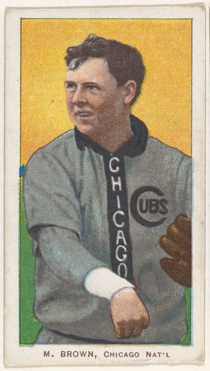 M. Brown, Chicago, National League, from the White Border series (T206) for the American Tobacco Company, Issued by American Tobacco Company, Commercial lithograph
