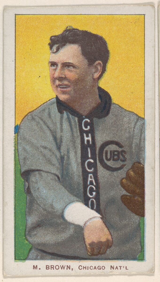 Issued by American Tobacco Company, M. Brown, Chicago, National League,  from the White Border series (T206) for the American Tobacco Company