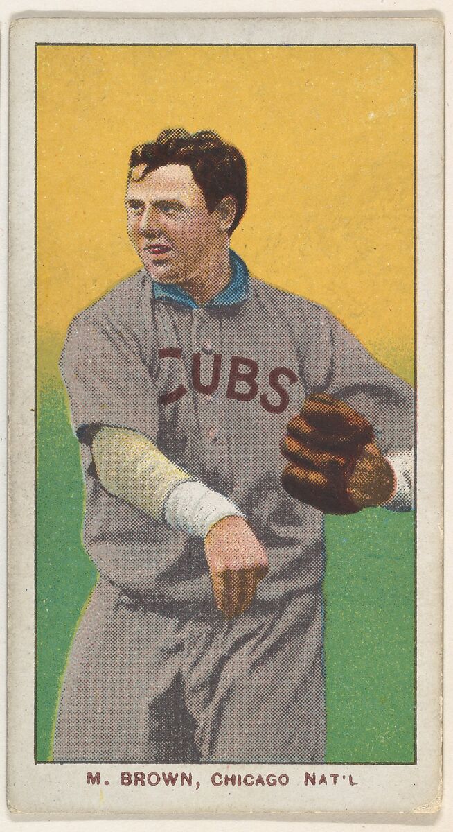 M. Brown, Chicago, National League, from the White Border series (T206) for the American Tobacco Company, Issued by American Tobacco Company, Commercial lithograph