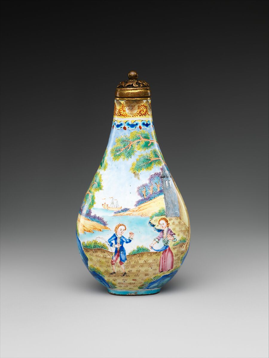 Snuff Bottle with European Ladies