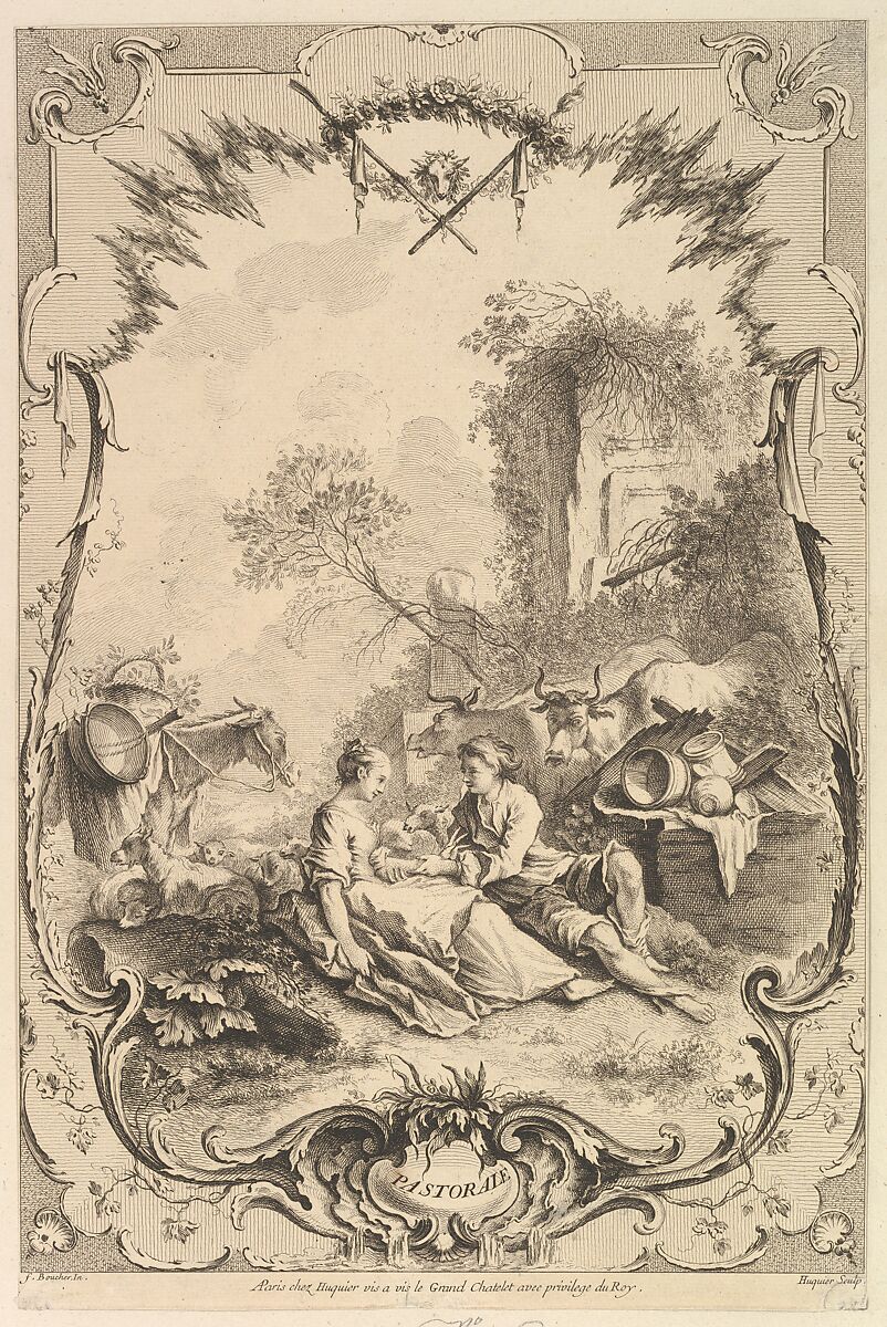 Pastorale, Gabriel Huquier (French, Orléans 1695–1772 Paris), Etching and engraving 