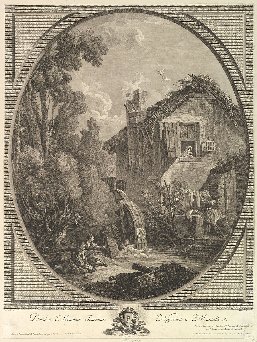 Paysage au Moulin (Windmill Landscape), Pierre François Laurent (French, Marseille 1739–1809 Paris), Etching and engraving 