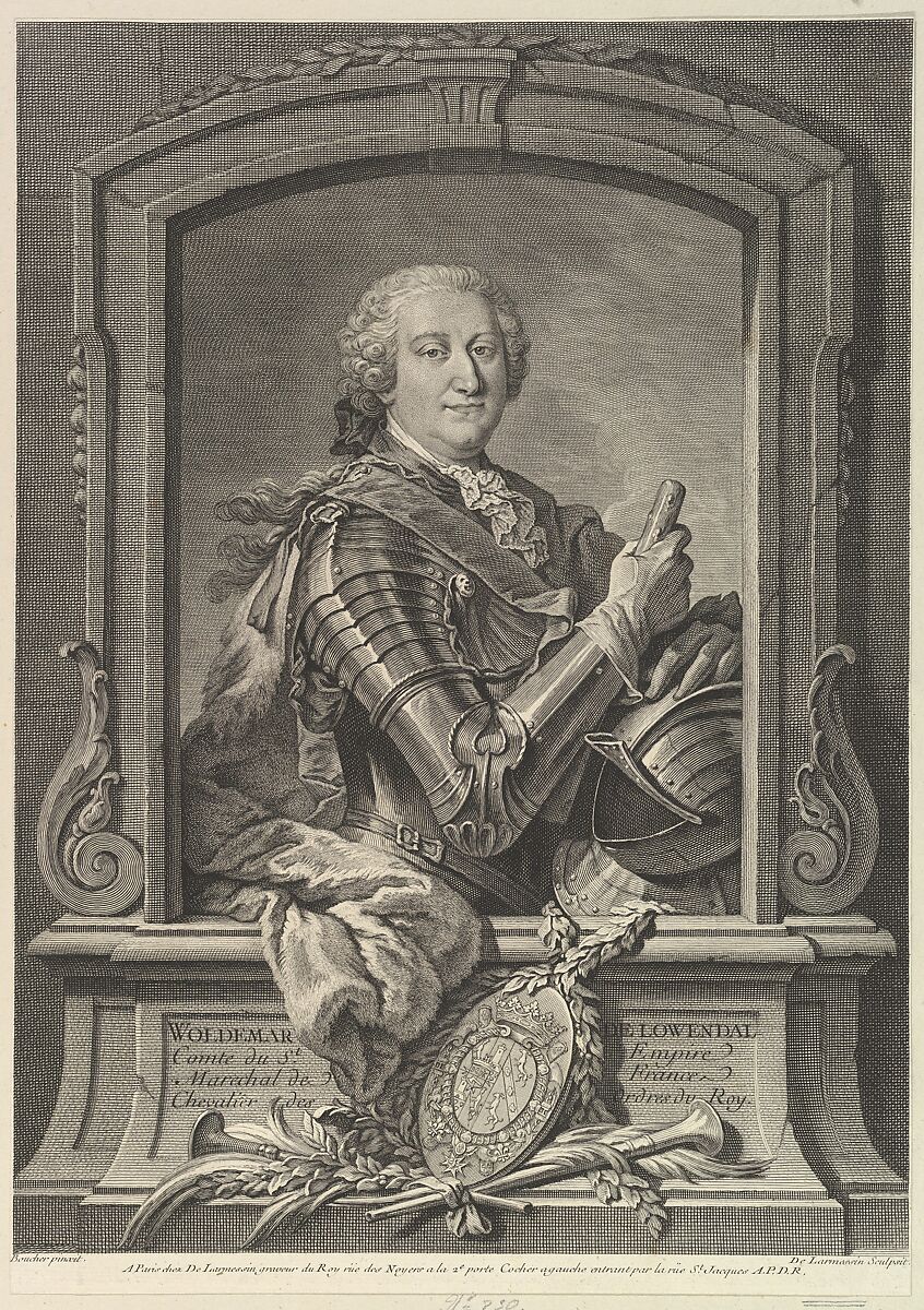 Portrait of Maréchal de Lowendal, Nicolas de Larmessin III (French, Paris 1685–1755 Paris), Etching and engraving 