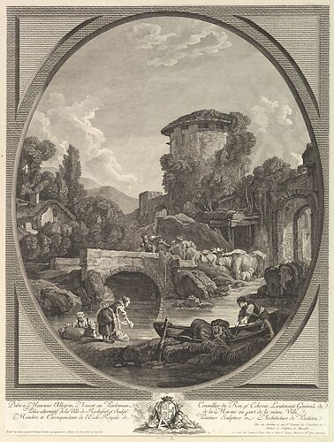 Paysage au Pont et au Pigeonnier (Landscape with a Bridge and a Dovecote)